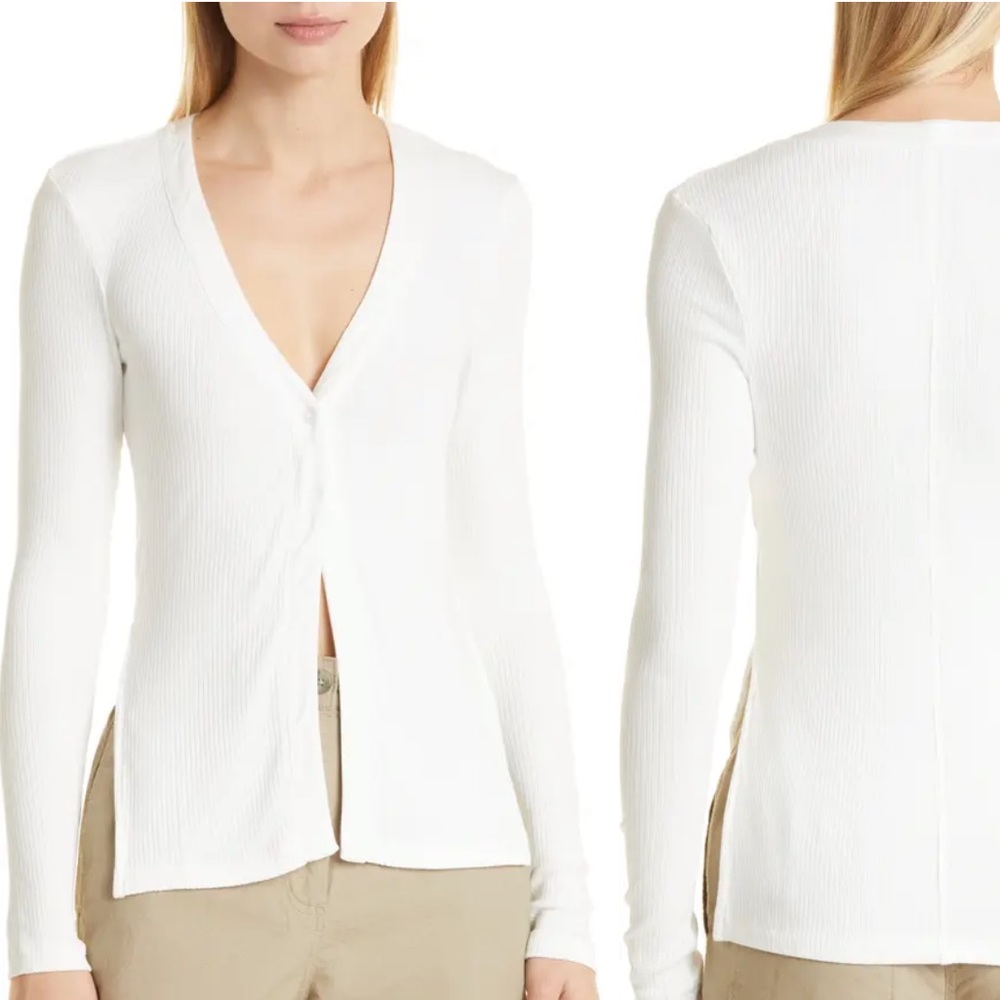 The Range Alloy Button Front Long Sleeve Rib Top - image 5